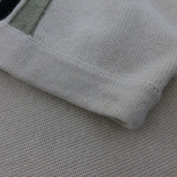 VTG Obermeyer Sweater Mens Large Wool Acrylic Beige Y2K Knit Pullover Crew Neck - Picture 7 of 10